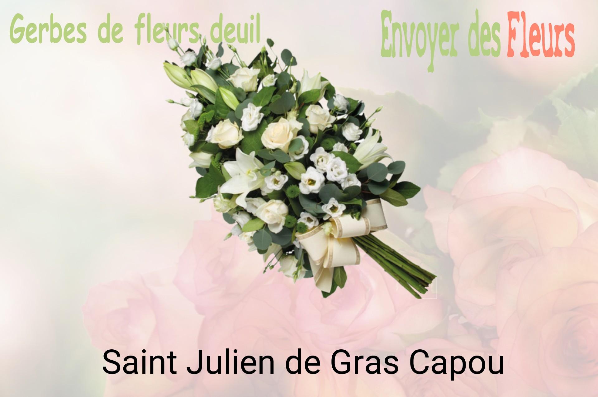 Gerbe de fleurs de deuil livrée à Saint-Julien-de-Gras-Capou
